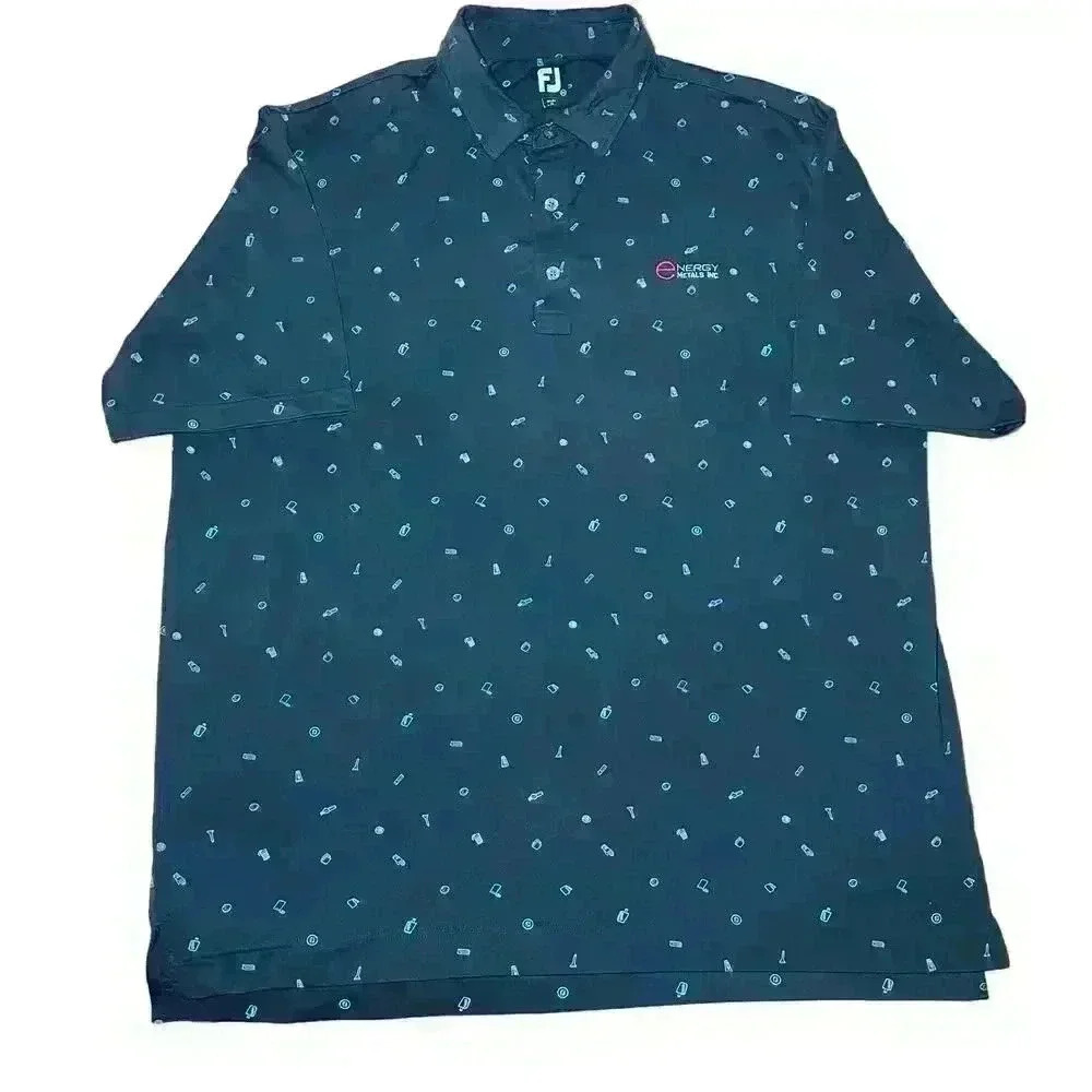 FJ Golf Polo 2XL bartender cocktail drink print Foot Joy performance‎ shirt